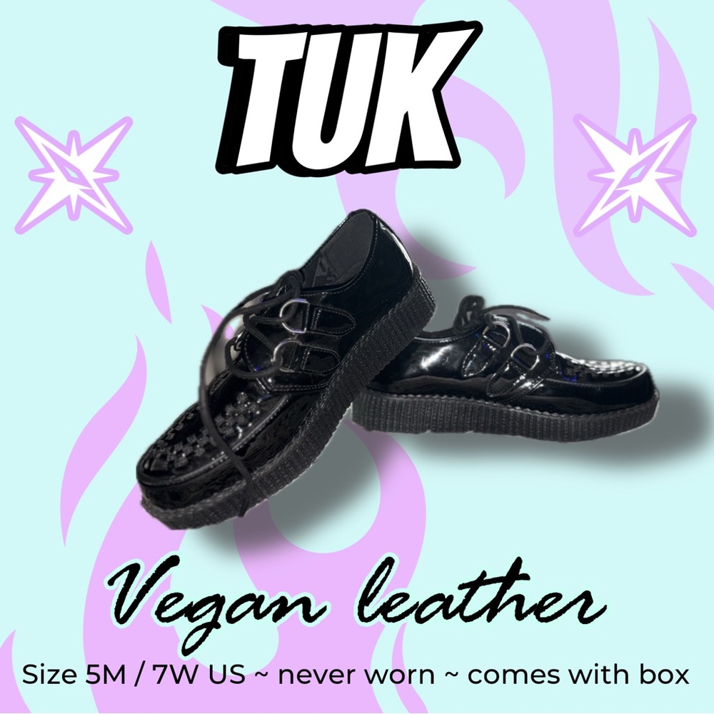 TUK Black Vegan Leather Loafers